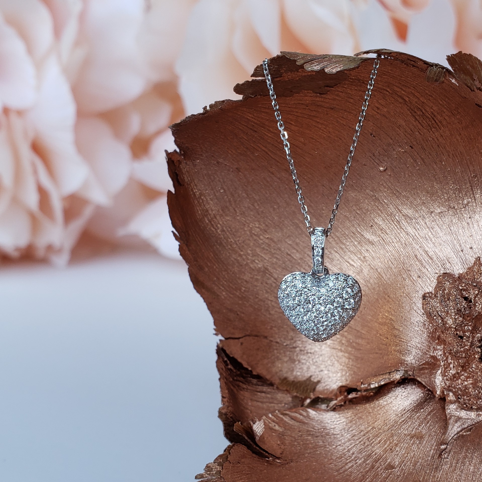 Gabriel & Co. Puff Heart Pendant Necklace — Murphy Jewelers