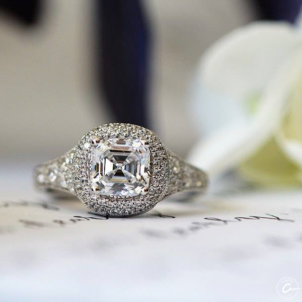 V-Tip Prong Princess Cut Diamond Engagement Ring