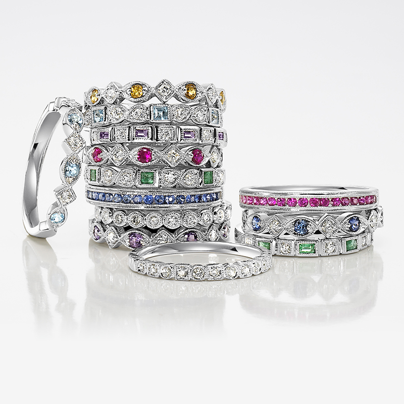 Stackable Rings by Gabriel & Co. Available at Jewel Box Morgan Hill