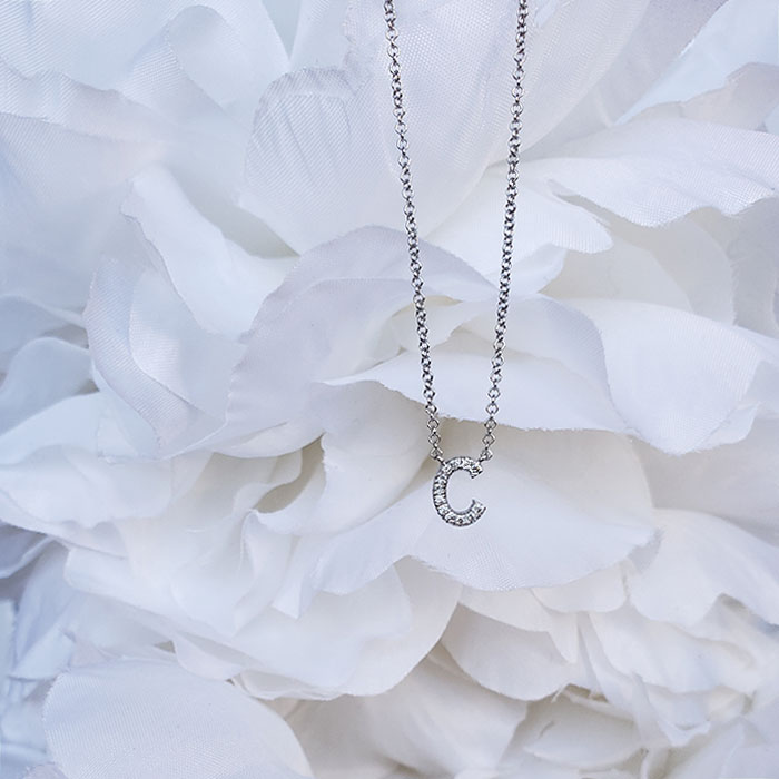 Crystal Letter A Gold Short Pendant Necklace in White Crystal | Kendra Scott